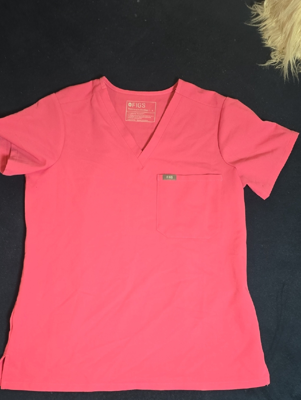 Figs Pink V-Neck Scrub Top